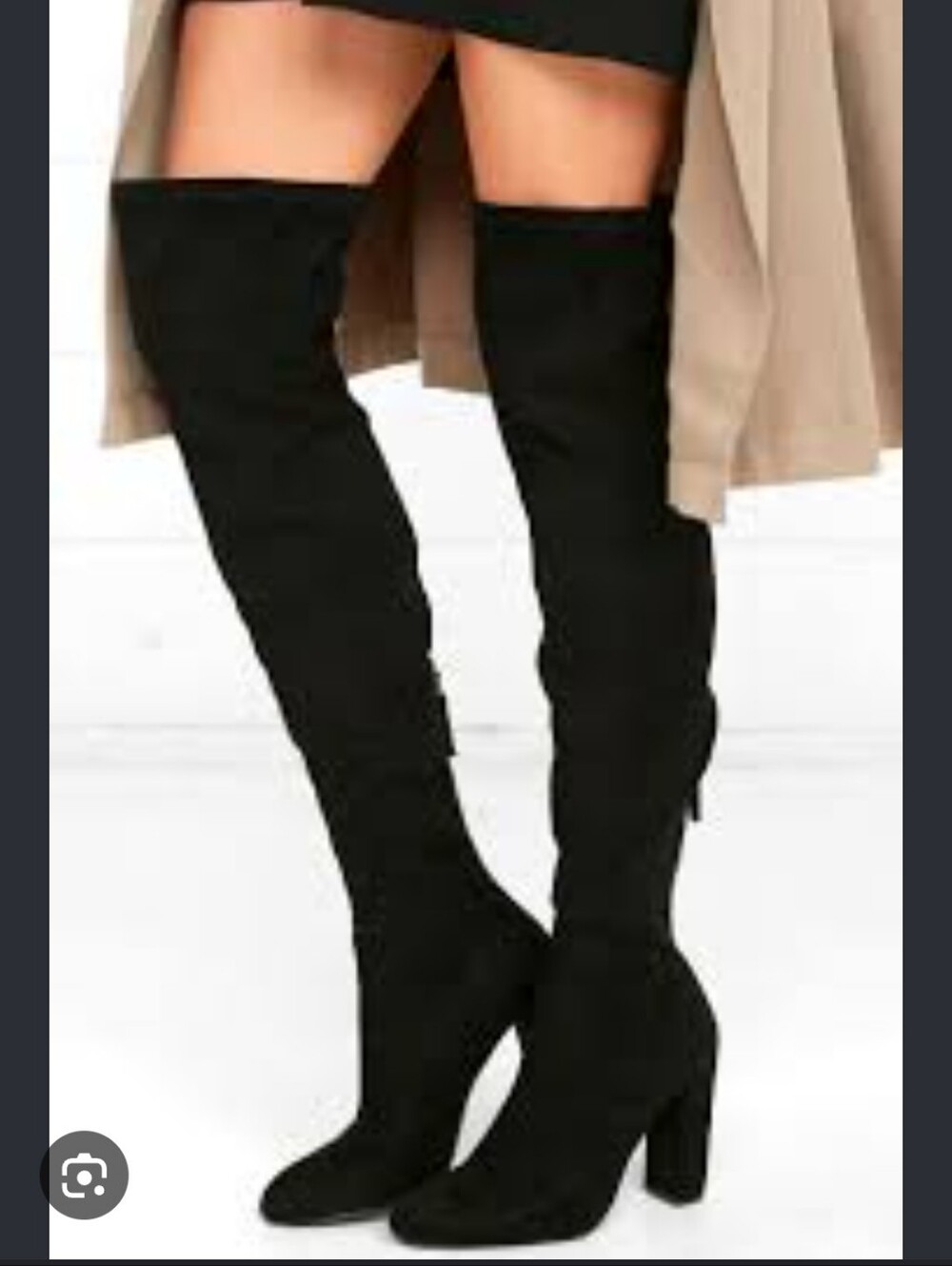 Steve Madden Emotions Black Over-the-Knee Block Heel Boots - 10